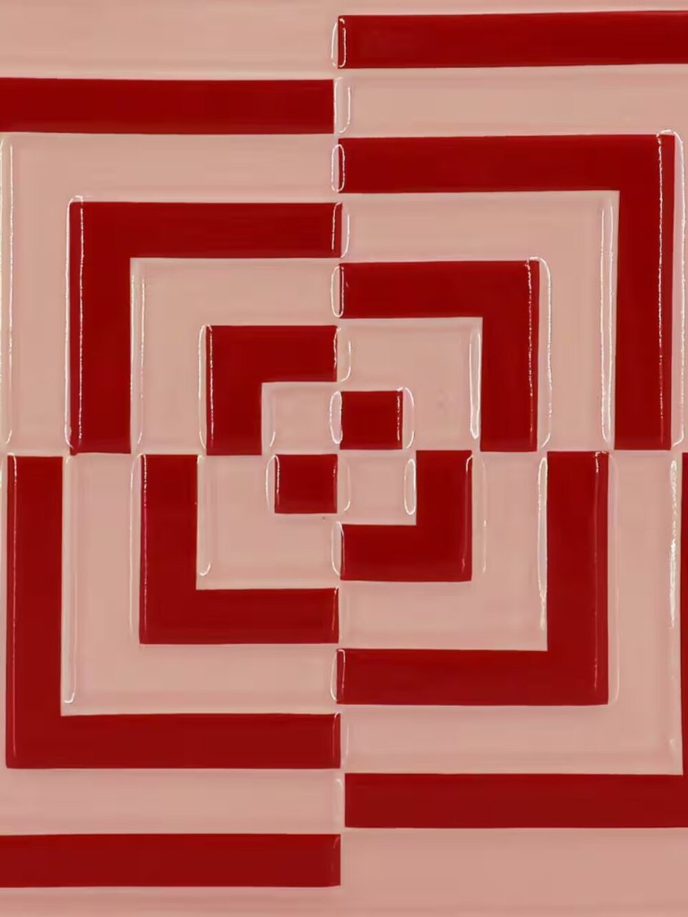 Jonathan Adler Pink & Red Geometric Vase
